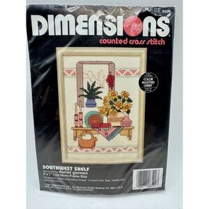 Dimensions Southwest Shelf Cross Stitch Kit 5x7 Multicolor Vintage 1991 6599